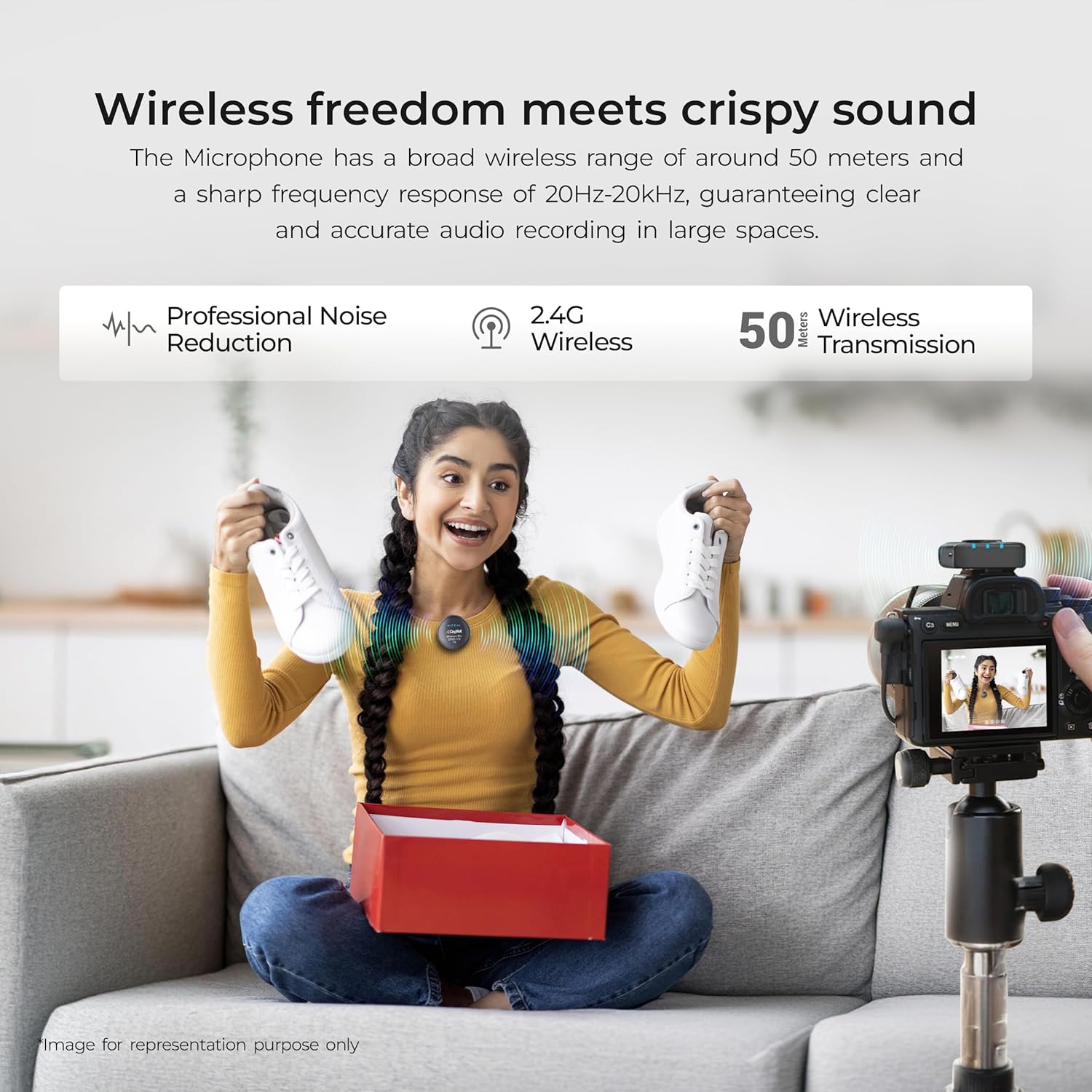 Digitek DWM-108 2-in-1 Wireless Microphone System, 360° Sound Capture, 50m Range, 10Hr Battery, Noise Cancellation, for DSLR, Android, iOS, Laptops, Perfect for Vlogging, Interviews & Video Shoots Digitek DWM-108 2-in-1 Wireless Microphone System, 360° Sound Capture, 50m Range, 10Hr Battery, Noise Cancellation, for DSLR, Android, iOS, Laptops, Perfect for Vlogging, Interviews & Video Shoots